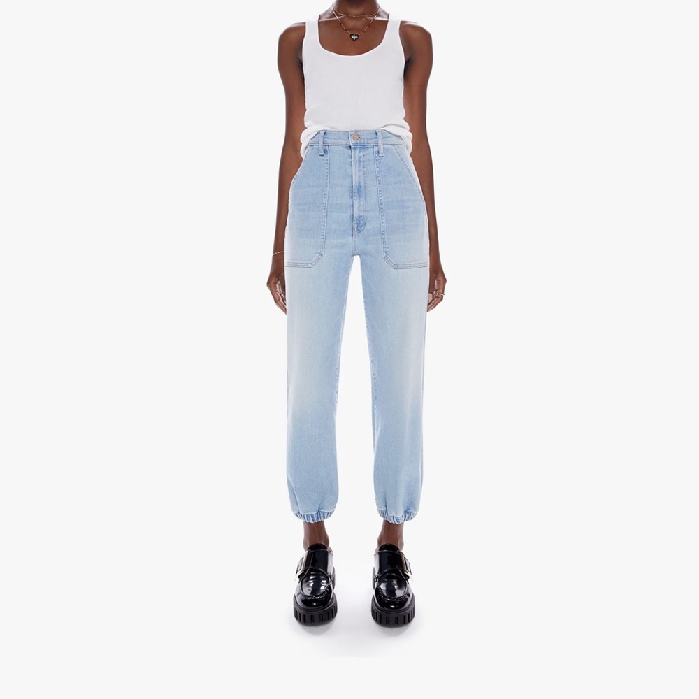 NWT MOTHER JEANS THE WRAPPER PATCH SPRINGY ANKLE